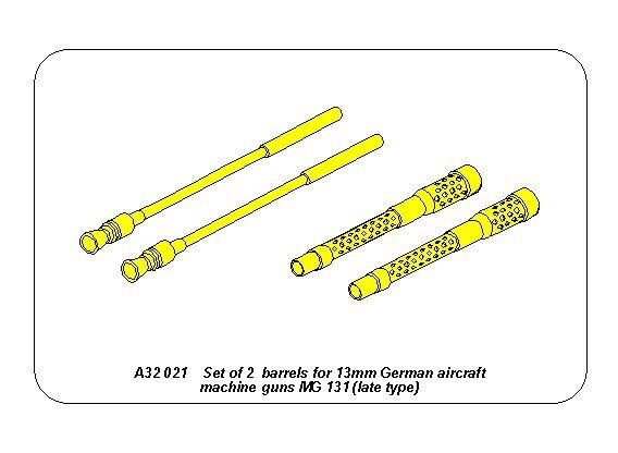 Aber A32021 Set of 2 barrels for German 13mm aircraft machine guns MG 131 (late type) 1/32 – Bild 5