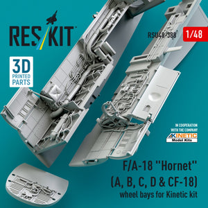 RESKIT RSU48-0388 F/A-18 &amp;quot;Hornet&amp;quot; (A, B, C, D &amp;amp; CF-18) wheel bays for Kinetic kit (3D printed) 1/48 – imagen 4