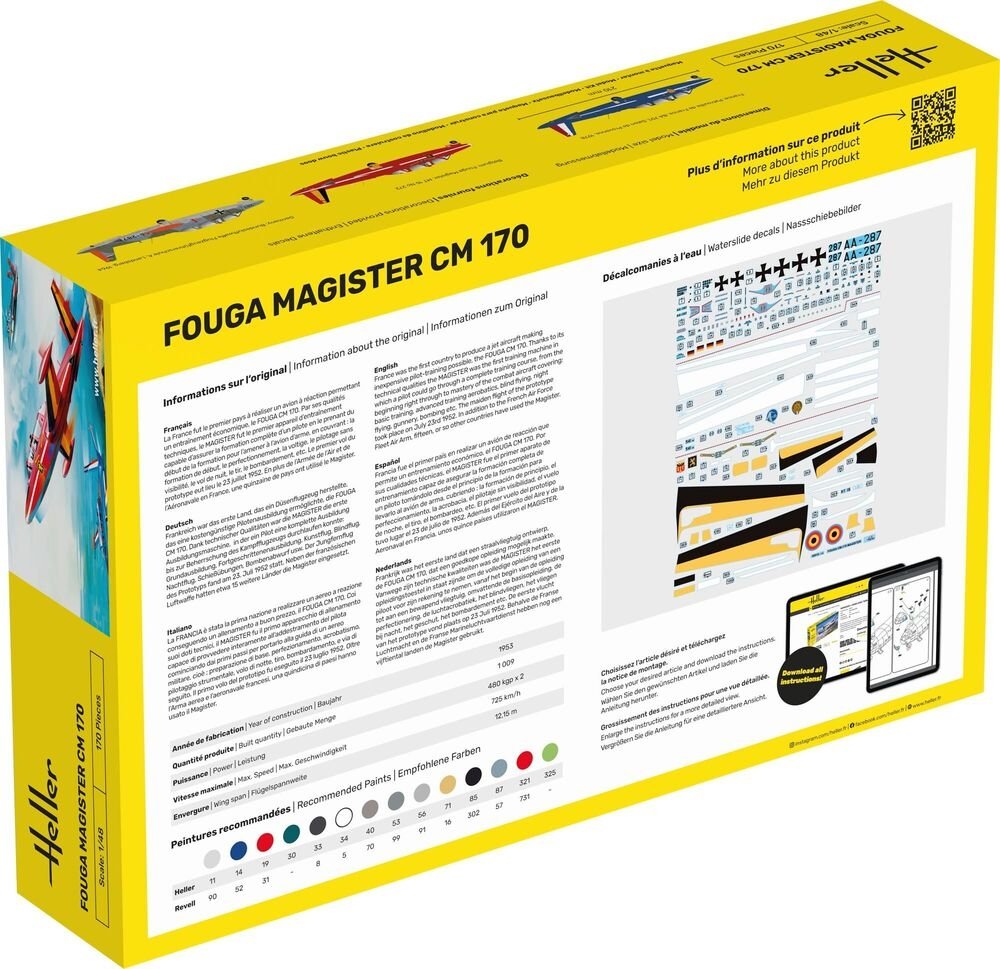 Heller Heller 30510 Fouga Magister CM 170 1/48 – immagine 4
