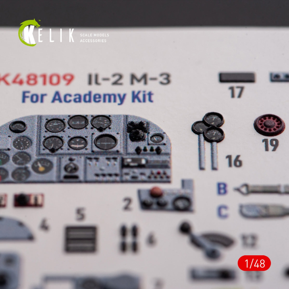 KELIK K48109 IL-2M3 - interior 3D decals for Academy/Accurate Miniatures kit 1/48 – immagine 6