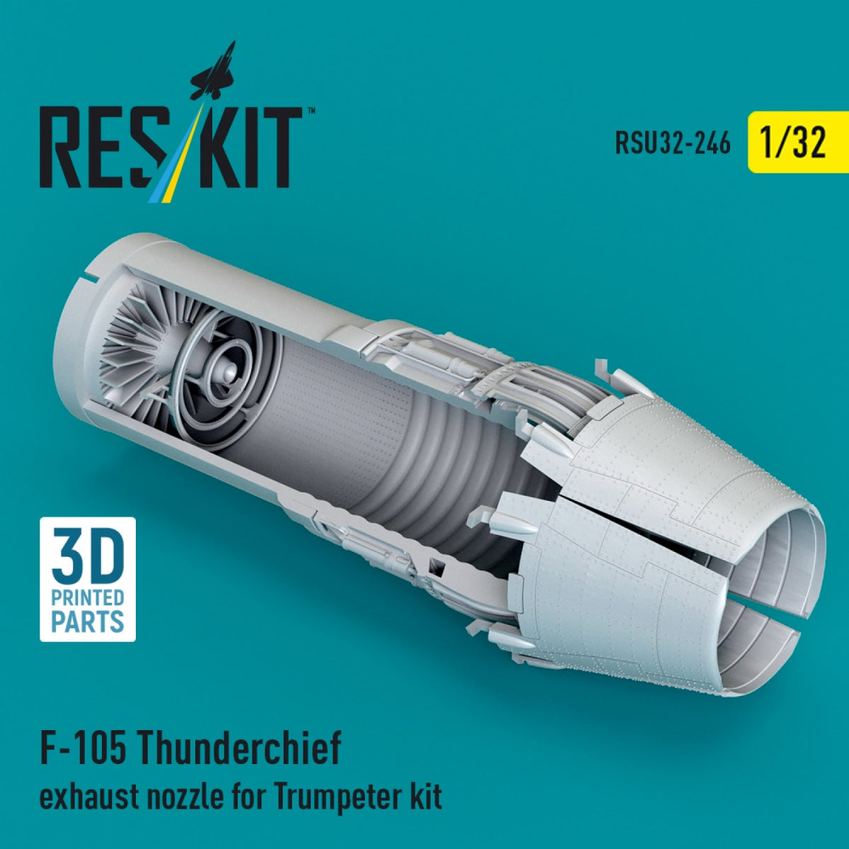 RESKIT RSU32-0246 F-105 Thunderchief exhaust nozzle for Trumpeter kit (3D Printed) 1/32