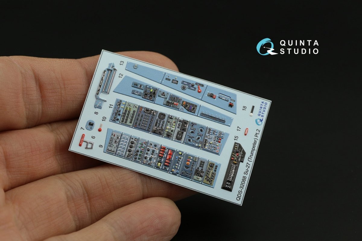 Quinta Studio QDS-32088 Su-27 3D-Printed &amp;amp; coloured Interior on decal paper (Trumpeter) (small version) 1/32 – immagine 5