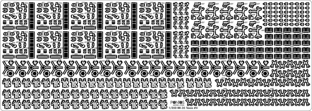 Pontos 35024FN USS BB-35 Texas 1945 Detail up set (Teak tone Deck) 1/350 – immagine 11