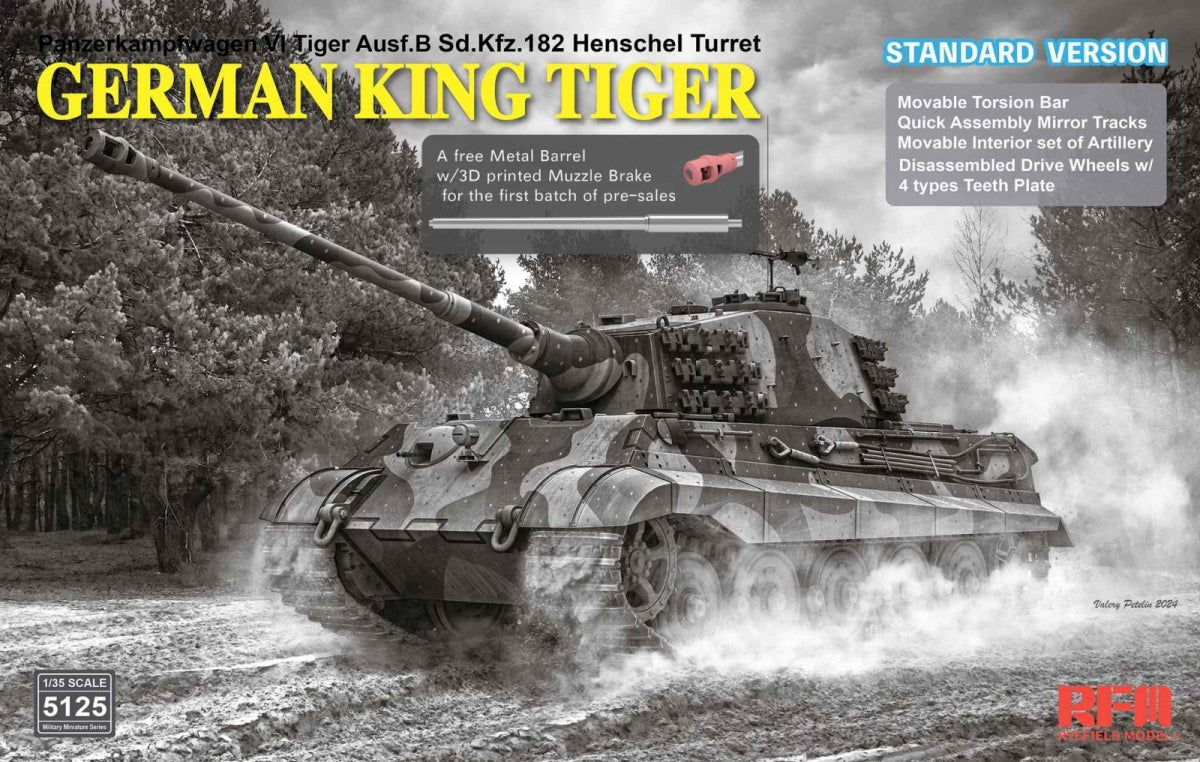 Rye Field modèle 5125 German King Tiger Ausf.B Sd.Kfz.182 Tourelle Henschel 1/35