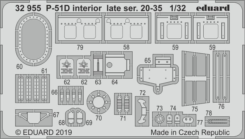 Eduard 32955 P-51D interior late ser. 20-35 1/32 TAMIYA – imagen 2