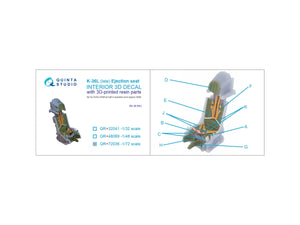 Quinta Studio QR+72036 K-36L (late) ejection seat (for Su-25/Su-25SM aircraft since 2008) (All kits) 1/72 – immagine 3