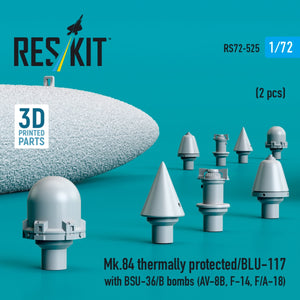 RESKIT RS72-0525 Mk.84 à protection thermique/BLU-117 avec bombes BSU-36/B (2 pièces) (Impression 3D) 1/72 – image 2