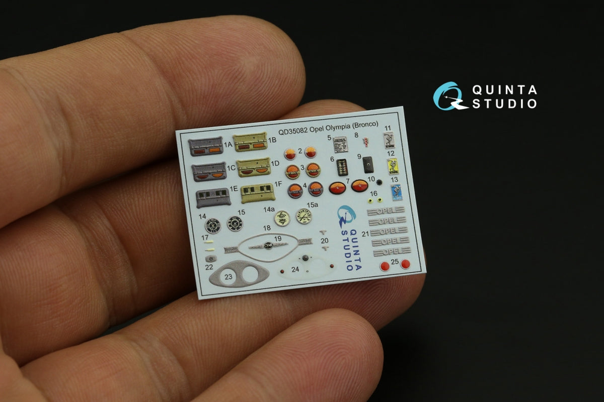 Quinta Studio QD35082 1937 Opel Olympia 3D-Printed &amp;amp; coloured Interior on decal paper (Bronco) 1/35 – imagen 3