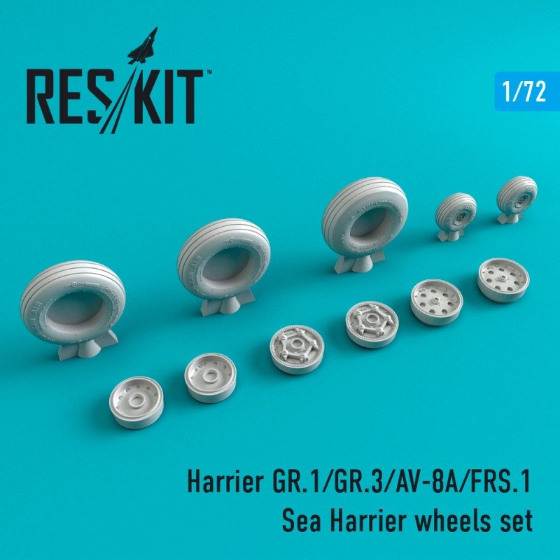 RESKIT RS72-0211 Harrier GR.1/GR.3/AV-8A/FRS.1/Sea Harrier wheels set 1/72