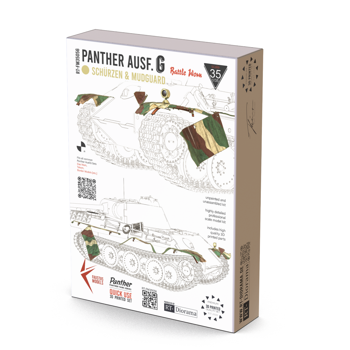 Faustus Models FM35056 Panther Ausf.G Schürzen Battle Damaged 1/35