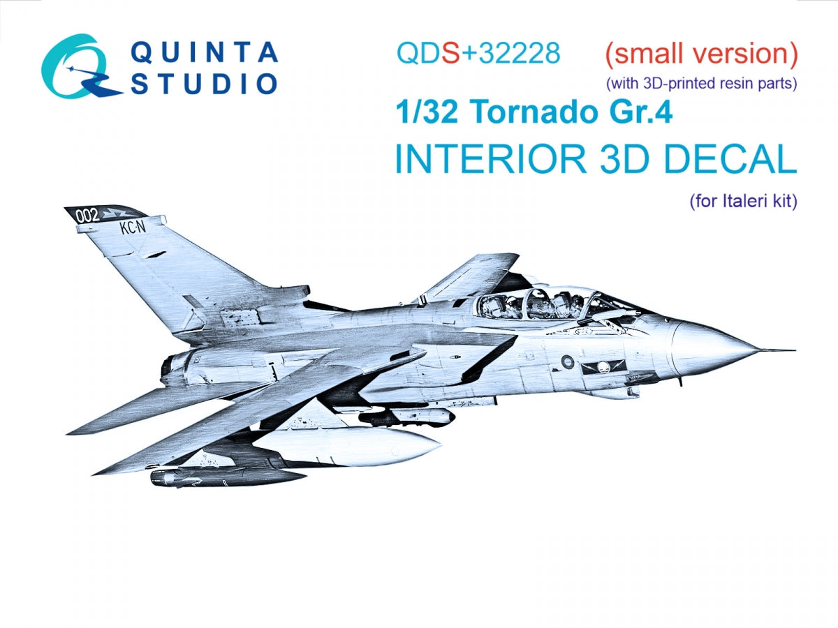 Quinta Studio QDS+32228 Tornado Gr.4 3D-Printed &amp;amp; coloured Interior on decal paper (Italeri) (Small version) (with 3D-printed resin parts) 1/32