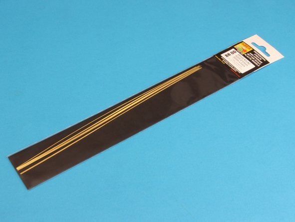 Aber BR06 Brass round rods 0.60 mm length 250 mm x 8 pcs.