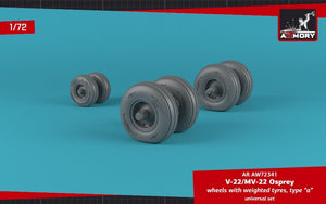 Armory Models AW72341 V-22/MV-22 Osprey wheels w/ weighted tires type “a” 1/72 – immagine 2