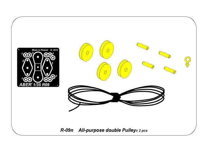 Aber R-09N Uniwersalny bloczek podwójny 2 szt. / All-purpose double Pulley x2 pcs. 1/35 – Bild 7