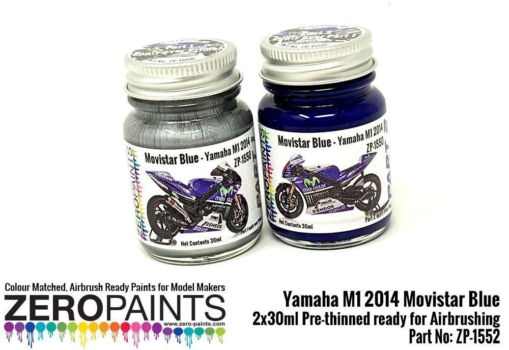 Zero Paints ZP-1552 Yamaha M1 2014 Movistar Blue Paint Set 2x30ml – Bild 2
