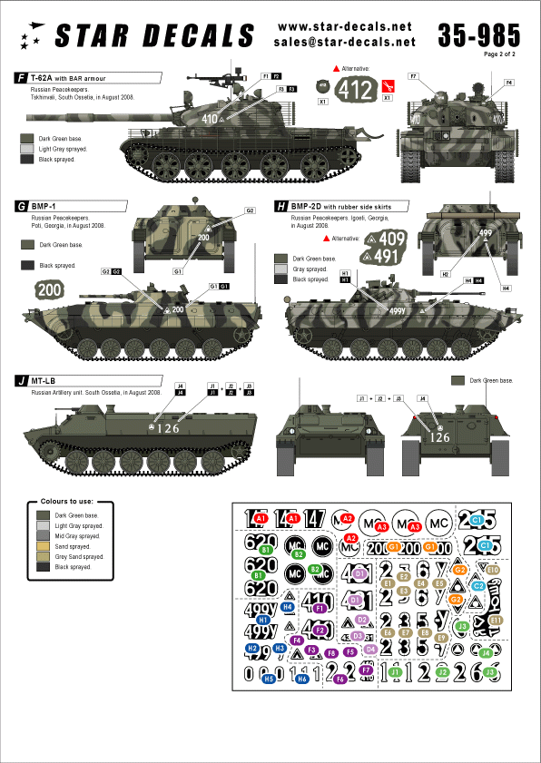 Star Decals 35-985 Guerre d&amp;#39;Ossétie du Sud 2008 1/35 – image 2