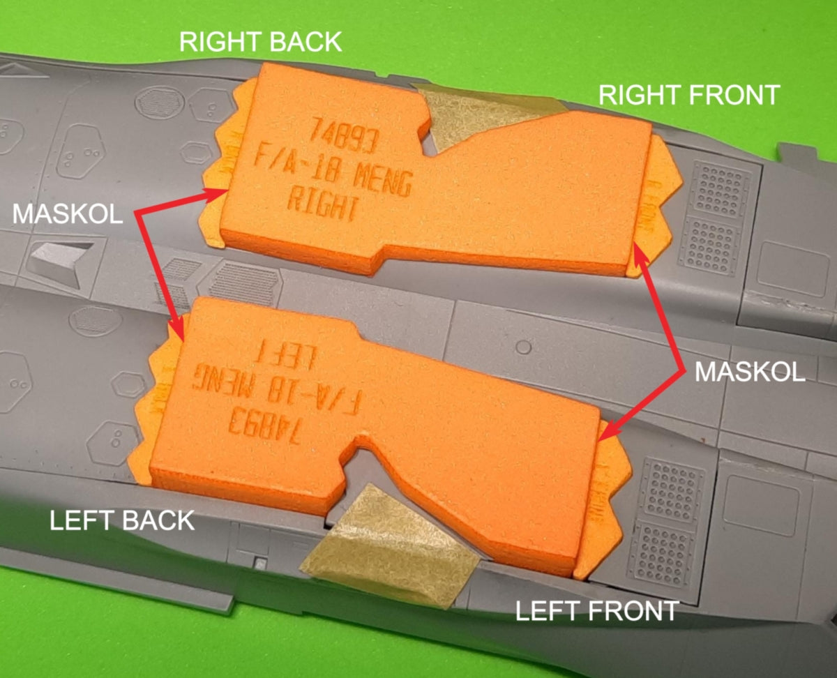 Omask 74893 F/A-18E / F / EA-18G wheelbay plugs (for Meng) 1/48 – Bild 2