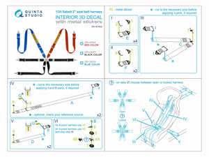 Quinta Studio QR+24004 Sabelt 2inch seat belt harness, blue (With metal buckles) (all kits) 1/24 – Bild 12
