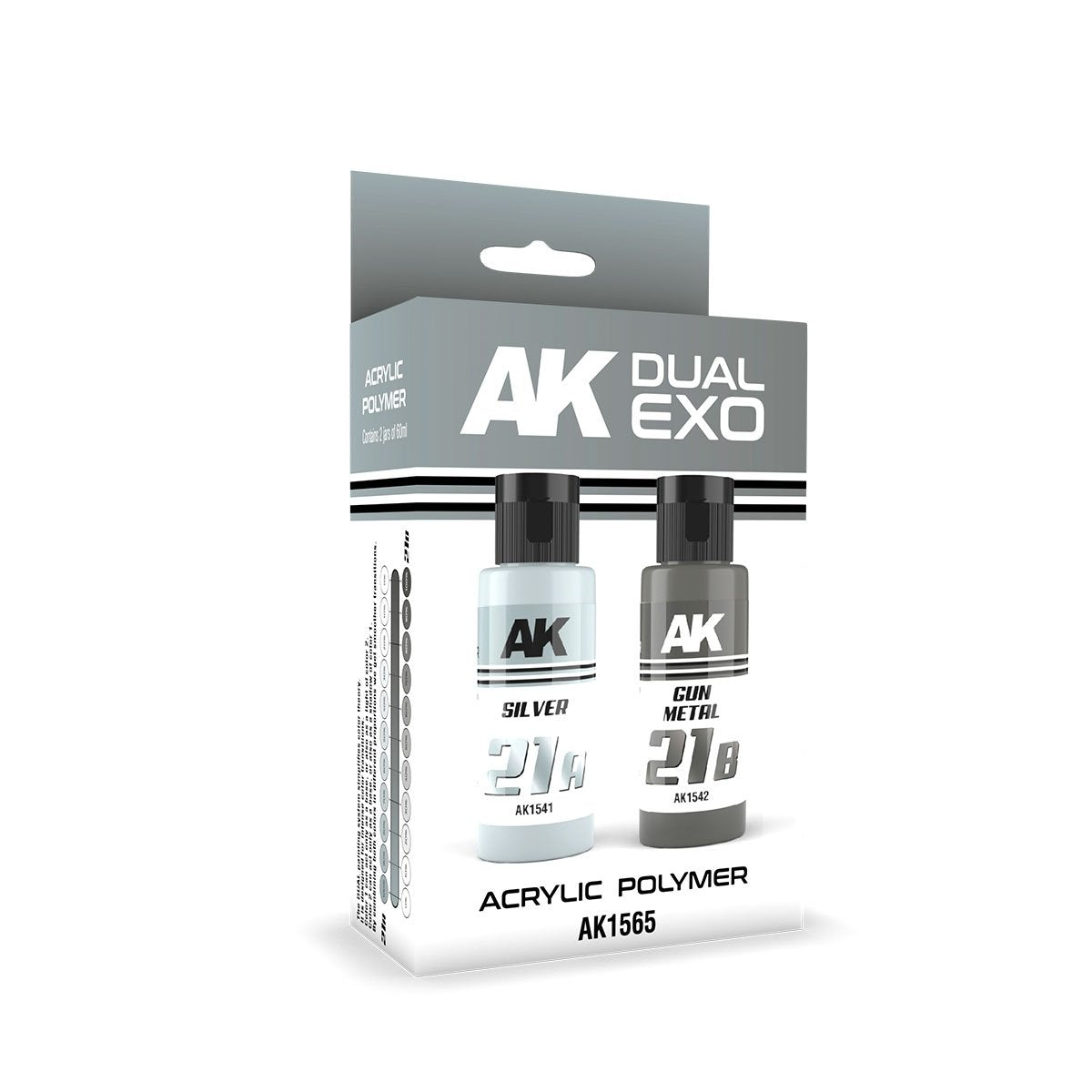 AK Interactive AK1565 DUAL EXO SET 21 – 21A SILVER &amp;amp; 21B GUN METAL