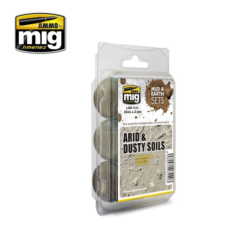 AMMO of Mig Jimenez 7440 ARID &amp;amp; DUSTY SOILS 3x35ml – immagine 2