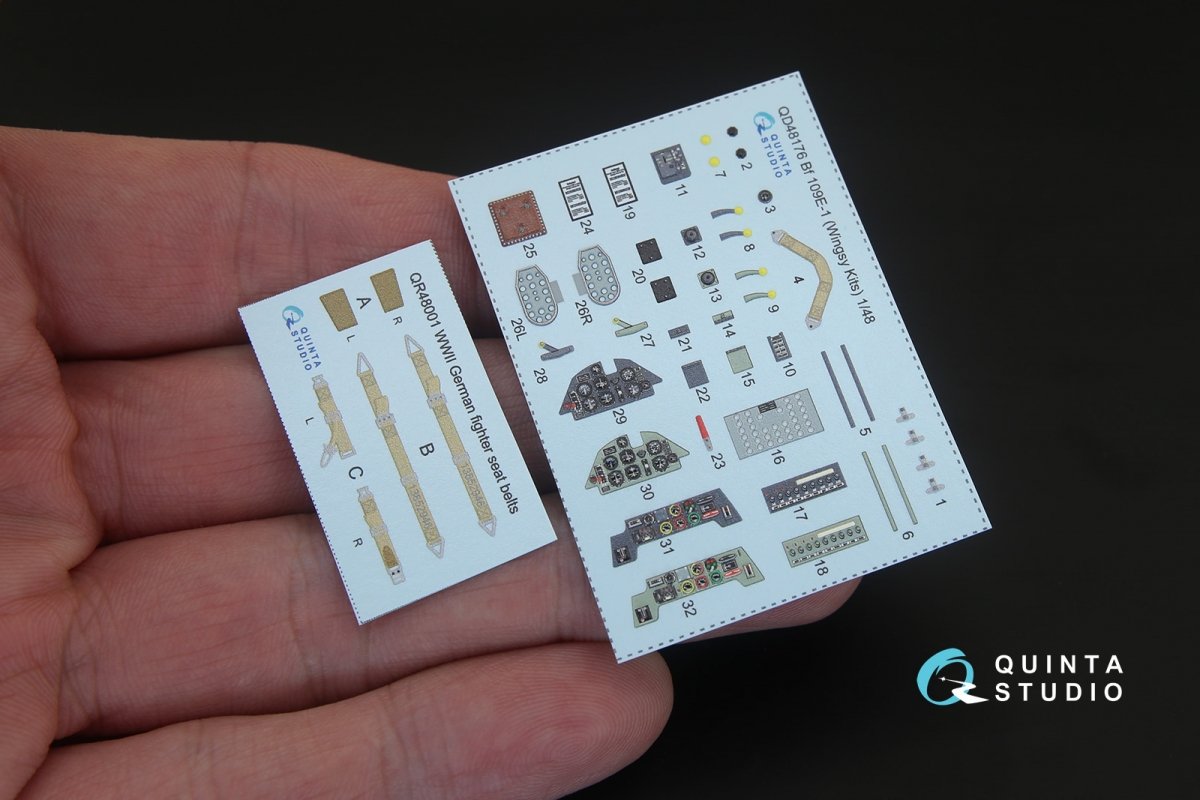 Quinta Studio QD48176 Bf 109E-1 3D-Printed &amp;amp; coloured Interior on decal paper (for Wingsy kits kit) 1/48 – imagen 2
