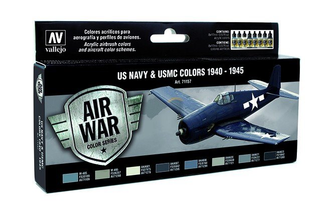Vallejo 71157 Couleurs de l'US NAVY et de l'USMC Seconde Guerre mondiale 1940-1945 8x17 ml.