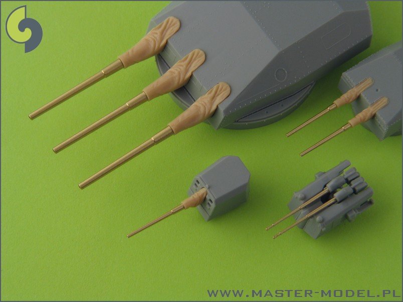 Master SM-350-058 Scharnhorst armament with blastbags - 28cm (9pcs), 15cm (12pcs), 10,5cm (14pcs) barrels – immagine 6