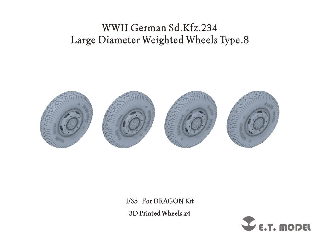 Maquette ET P35-108 Sd.Kfz.234 allemand de la Seconde Guerre mondiale, roues lestées de grand diamètre, type 8, échelle 1/35