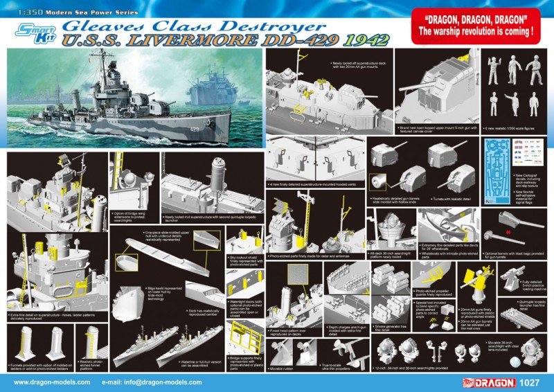 Dragon 1027 USS Livermore DD-429 1/350 – image 3
