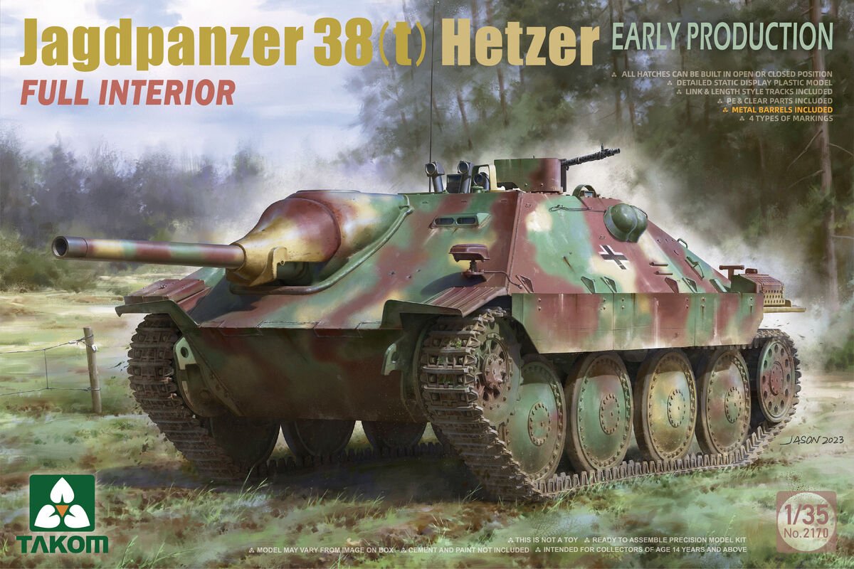 Takom 2170 Jagdpanzer 38(t) Hetzer Première production Intérieur complet 1/35