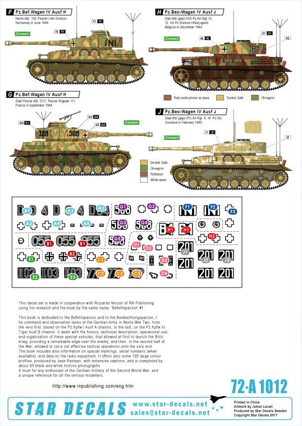 Star Decals 72-A1012 Befehlspanzer #3 Commandement allemand 1/72 – image 2