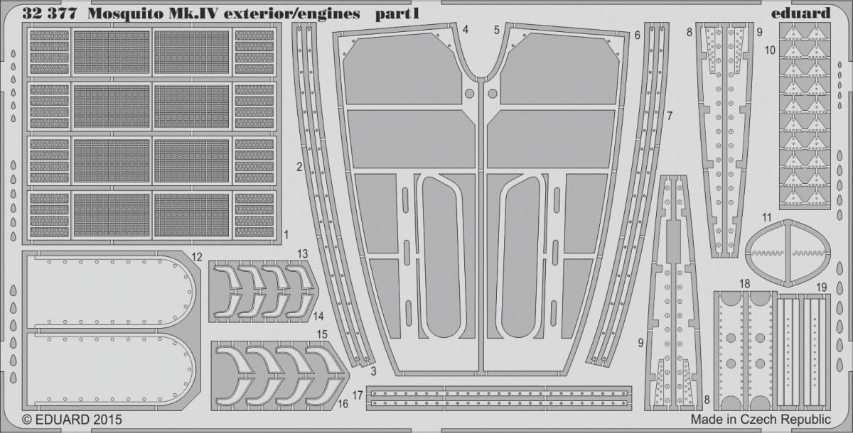 Eduard 32377 Mosquito Mk. IV exterior/ engines 1/32 HK MODELS – immagine 2