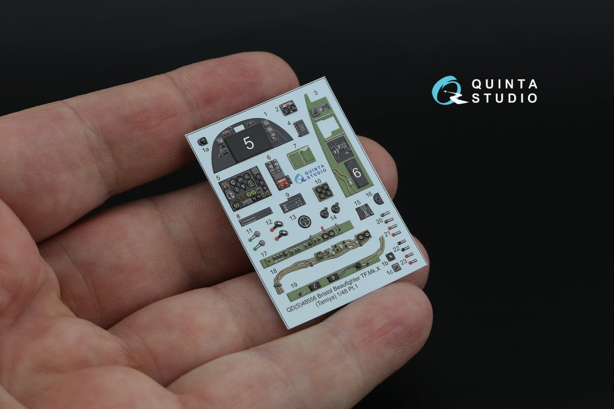 Quinta Studio QDS-48556 Bristol Beaufighter TF.Mk.X 3D-Printed &amp;amp; coloured Interior on decal paper (Tamiya) (small version) 1/48 – immagine 3