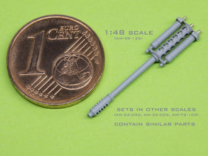 Master AM-32-092 AH-64 Apache - M230 Chain Gun barrel (30mm), Pitot Tubes and tail antenna (resin, PE and turned parts) 1/32 – immagine 4