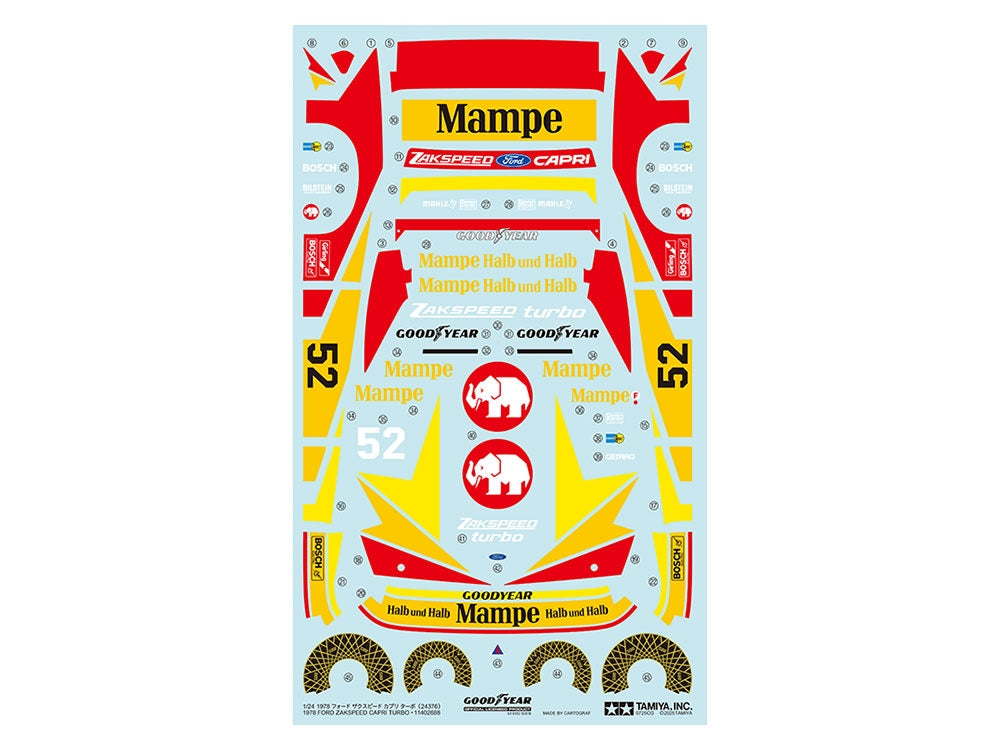 Tamiya 24376 1978 Ford Zakspeed Capri Turbo 1/24