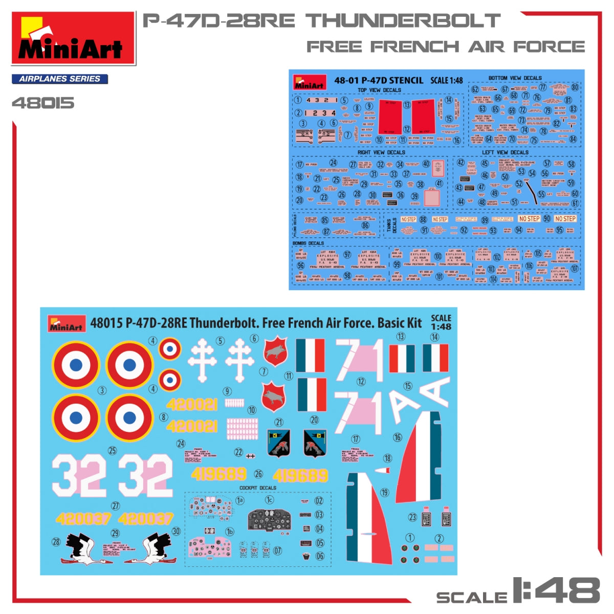 MiniArt 48015 P-47D-28RE THUNDERBOLT. FREE FRENCH AIR FORCE 1/48 – immagine 10