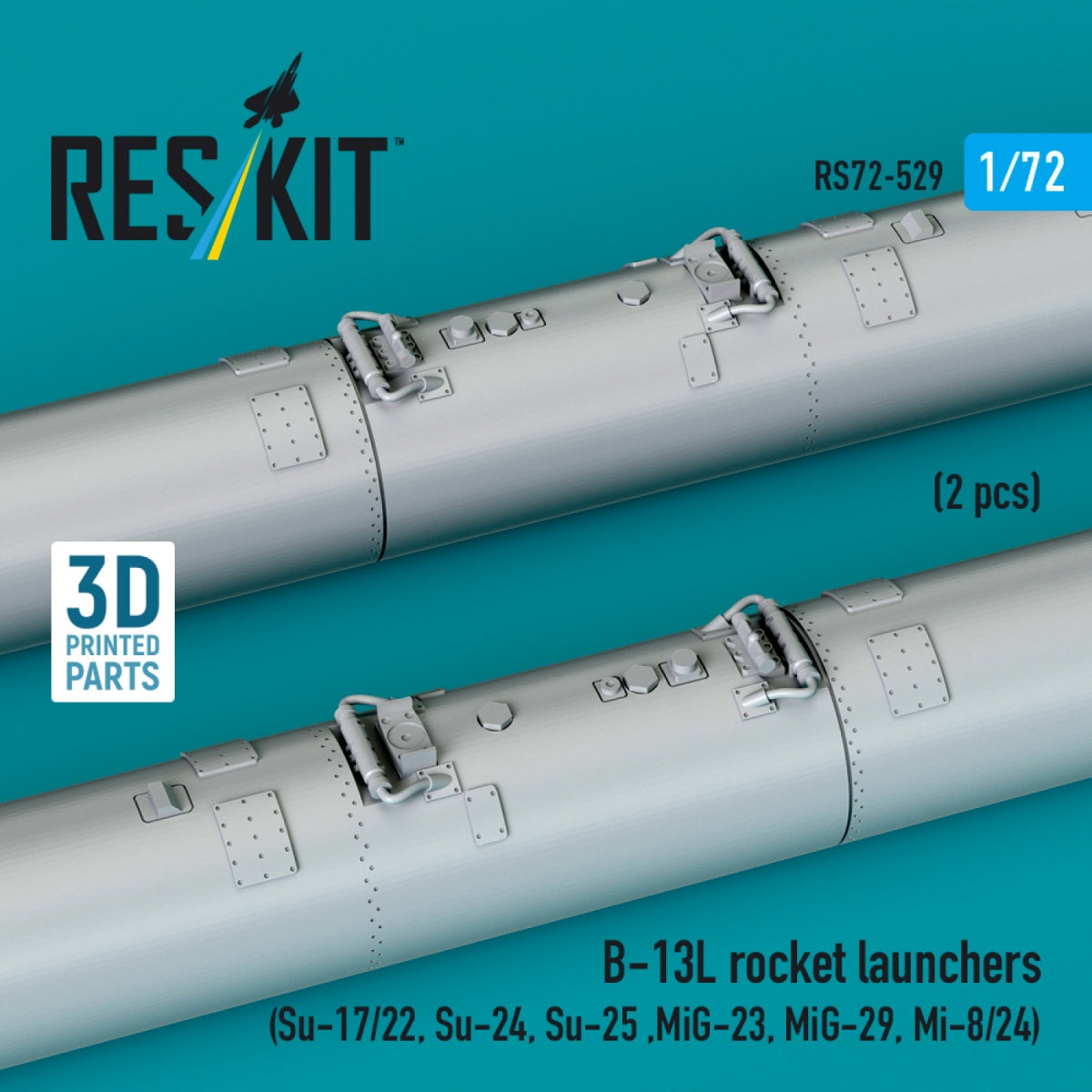 RESKIT RS72-0529 B-13L rocket launchers (2 pcs) (3D Printed) 1/72 – zdjęcie 3
