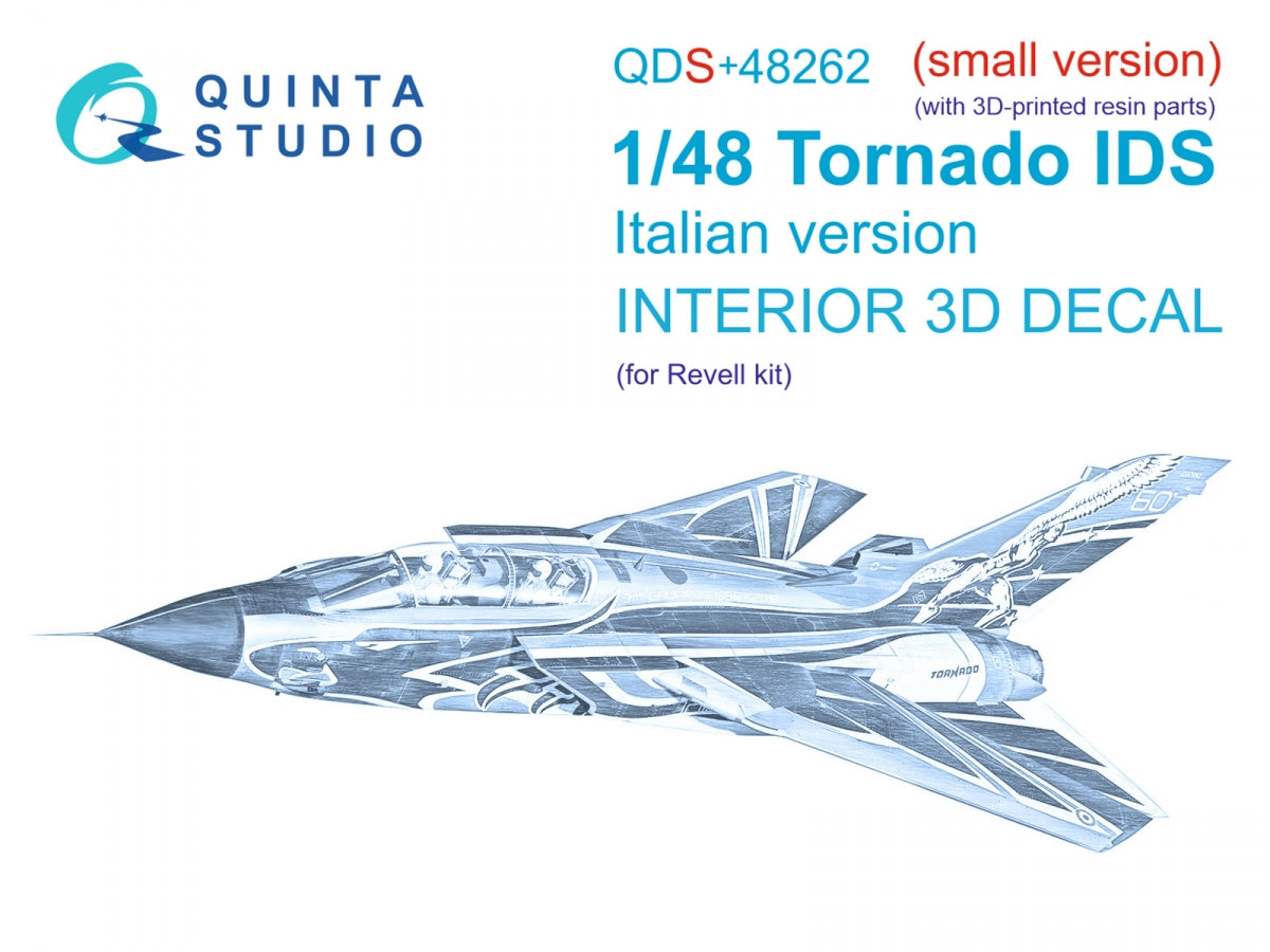 Quinta Studio QDS+48262 Tornado IDS Italian 3D-Printed colored Interior on decal paper (Revell) (small version) (with 3D-printed resin parts) 1/48