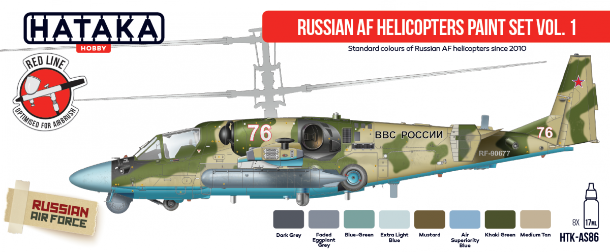 Hataka HTK-AS86 Russian AF Helicopters paint set vol. 1 8x17 – immagine 2