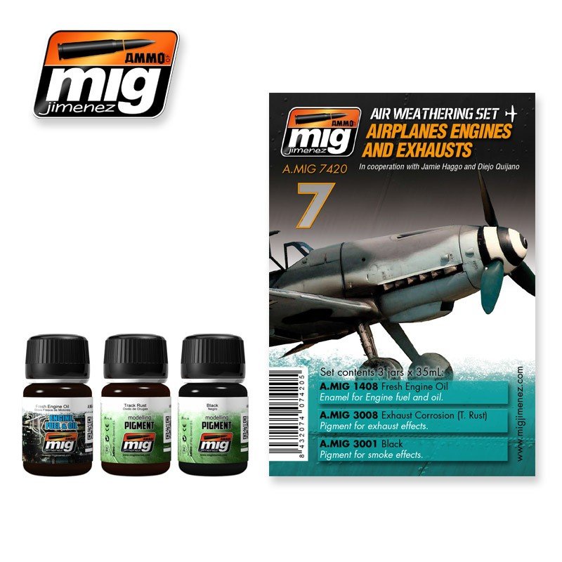 MUNITIONS DES MOTEURS ET ÉCHAPPEMENTS D'AVION Mig Jimenez 7420