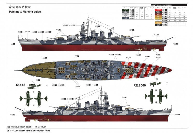 Trumpeter 05318 Italian Navy Battleship RN Roma 1/350 – immagine 2