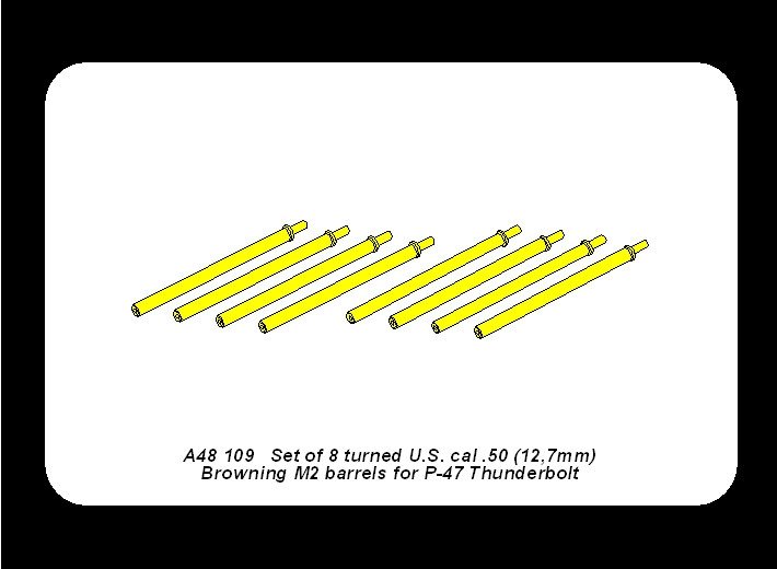 Aber A48 109 Set of 8 turned cal .50 (12,7mm) U.S. Browning M2 barrels for P-47 Thunderbolt 1/48 – Bild 6