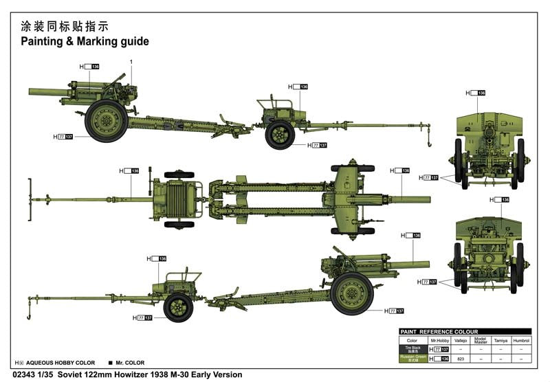 Trumpeter 02343 Obusier soviétique de 122 mm 1938 M-30 (Version initiale) (1/35) – image 2