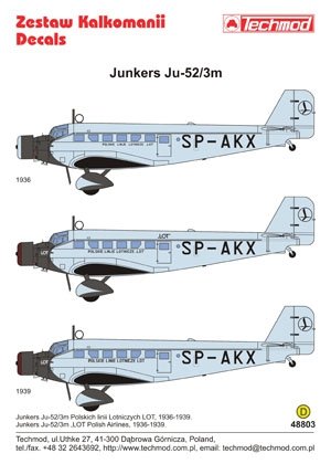 Techmod 48803 - Junkers Ju 52/3m 1/48 – Bild 2