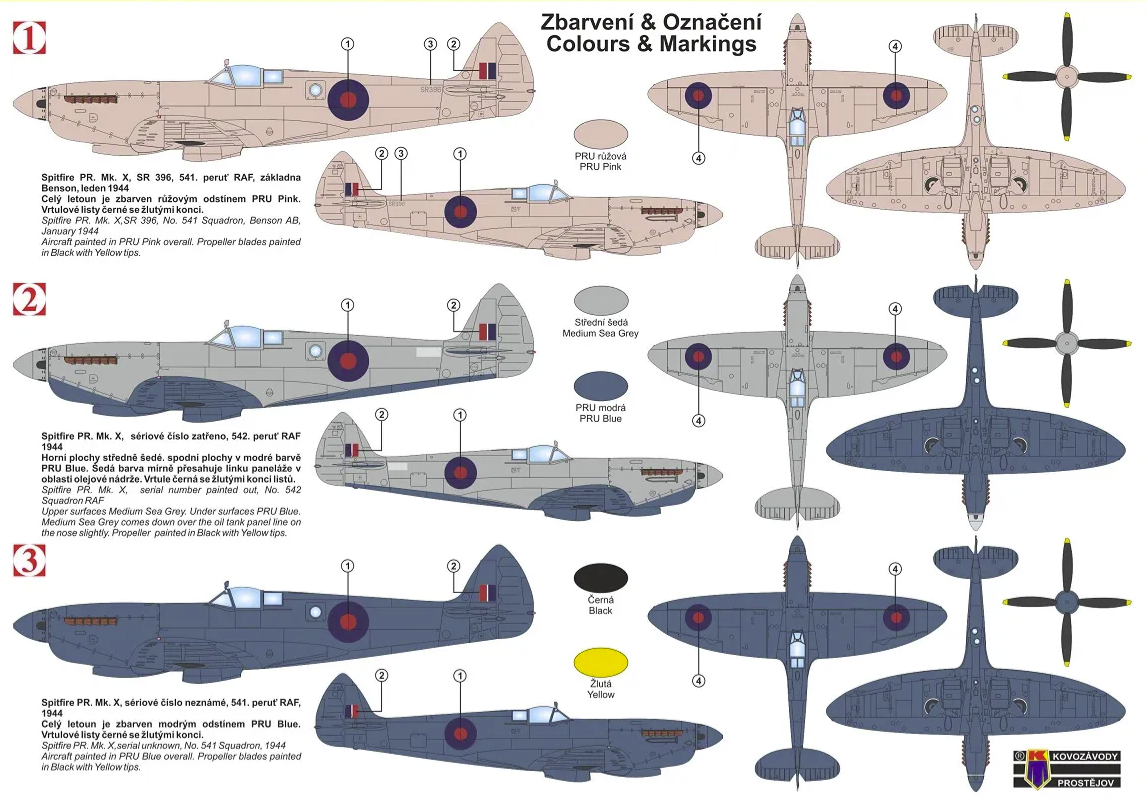 Kovozavody Prostejov KPM0290 Spitfire PR. Mk.X 1/72 – Bild 2