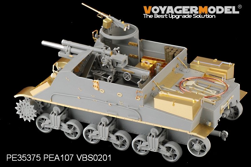 Voyager Model PE35375 WWII U.S. M7 Priest Mid Production w/Ammunition case/telephone set for DRAGON 6637 1/35 – imagen 7