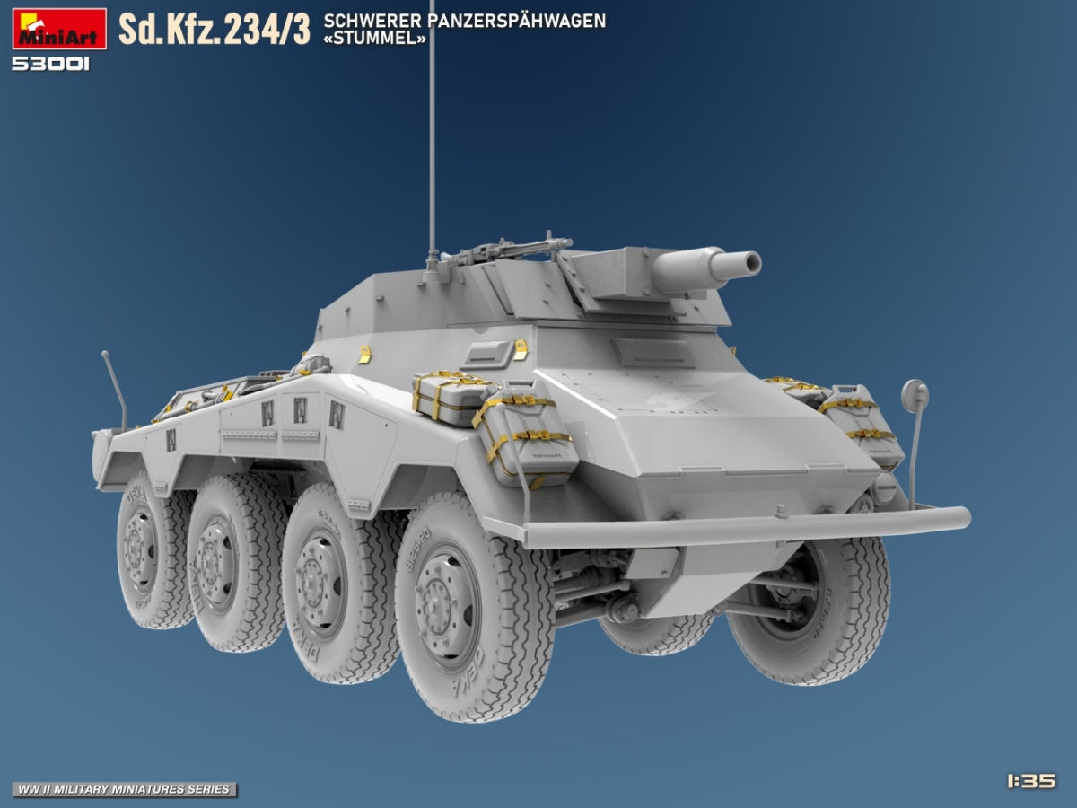 MiniArt 53001 Sd.Kfz.234/3 SCHWERER PANZERSPAHWAGEN STUMMEL 1/35 – image 6
