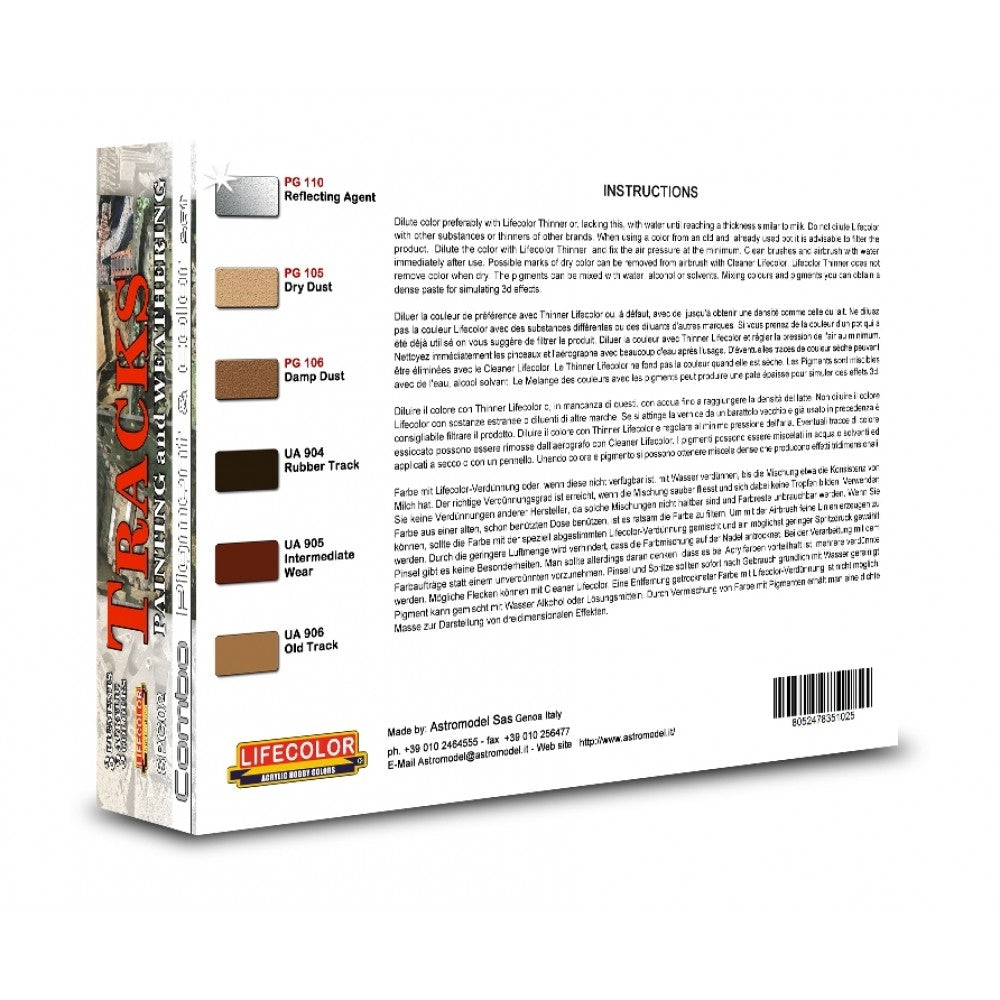 Lifecolor SPG02 Pigments and colours for Tracks 6x22ml – immagine 2