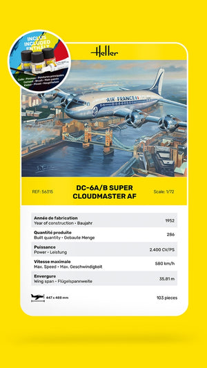Heller 56315 DC6 Super Cloudmaster Air France - Kit de démarrage 1/72 – image 7