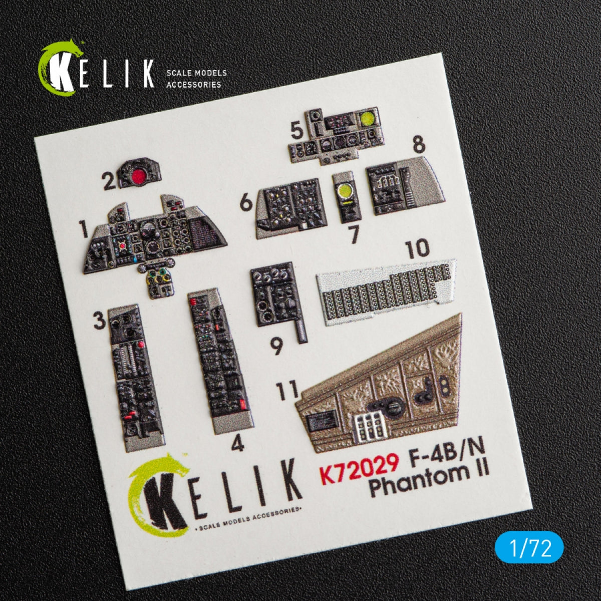 KELIK K72029 F-4(B,N) &amp;quot;PHANTOM II&amp;quot; INTERIOR 3D DECALS FOR HASEGAWA KIT 1/72 – immagine 3
